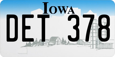 IA license plate DET378