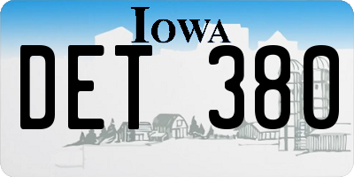 IA license plate DET380