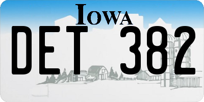IA license plate DET382