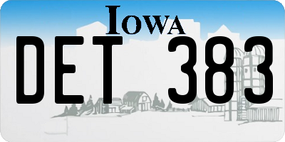 IA license plate DET383
