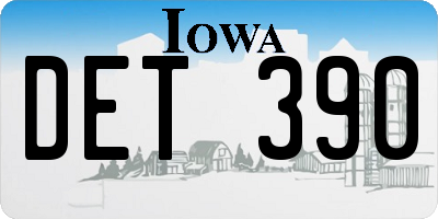 IA license plate DET390