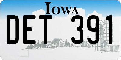 IA license plate DET391