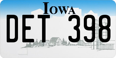 IA license plate DET398