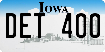 IA license plate DET400