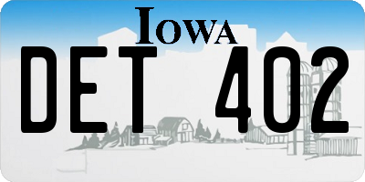 IA license plate DET402