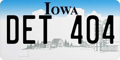 IA license plate DET404