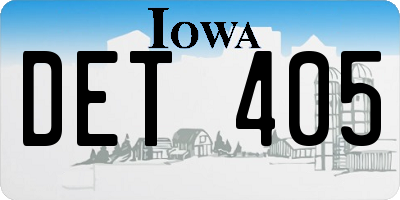 IA license plate DET405