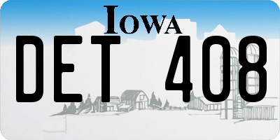 IA license plate DET408
