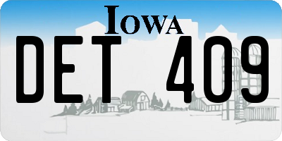IA license plate DET409