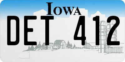 IA license plate DET412