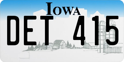 IA license plate DET415