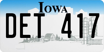 IA license plate DET417