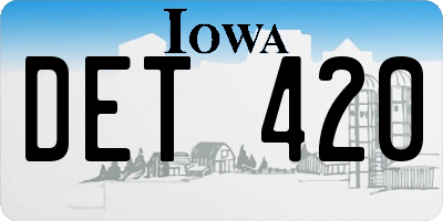 IA license plate DET420
