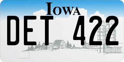 IA license plate DET422
