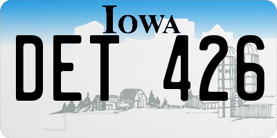 IA license plate DET426