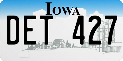 IA license plate DET427