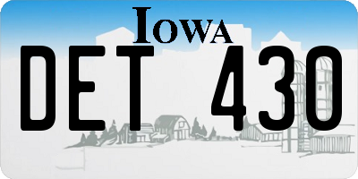 IA license plate DET430