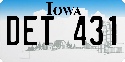 IA license plate DET431