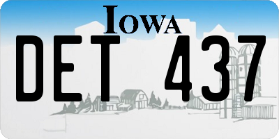 IA license plate DET437
