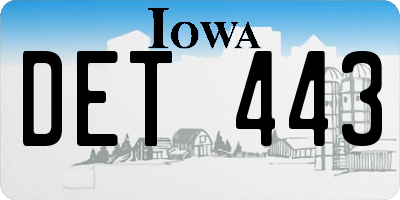 IA license plate DET443