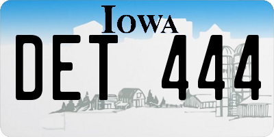 IA license plate DET444