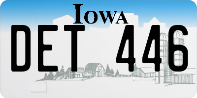 IA license plate DET446