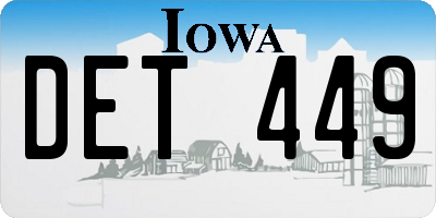 IA license plate DET449