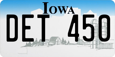IA license plate DET450