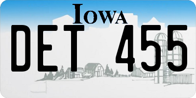 IA license plate DET455