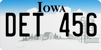 IA license plate DET456