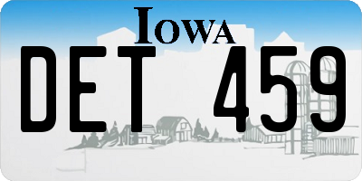 IA license plate DET459