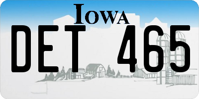 IA license plate DET465