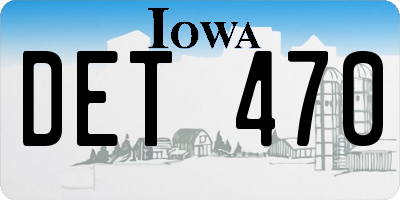 IA license plate DET470