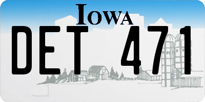 IA license plate DET471