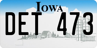 IA license plate DET473