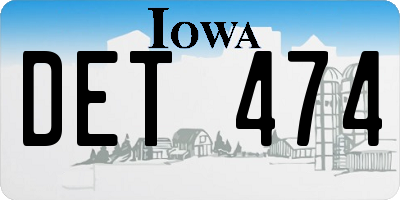 IA license plate DET474