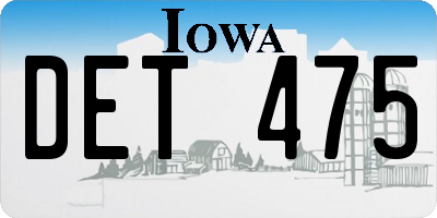 IA license plate DET475