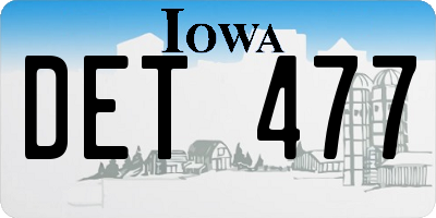 IA license plate DET477