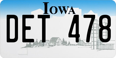 IA license plate DET478