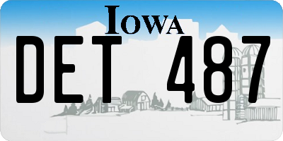 IA license plate DET487