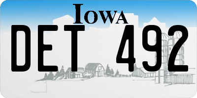 IA license plate DET492