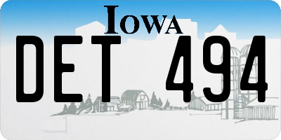 IA license plate DET494