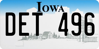 IA license plate DET496