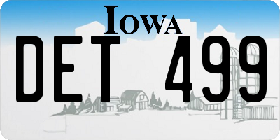 IA license plate DET499