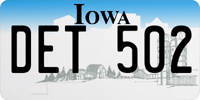 IA license plate DET502