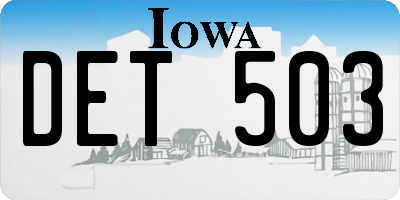 IA license plate DET503