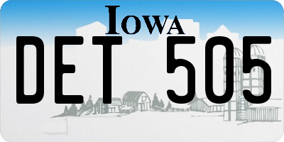 IA license plate DET505