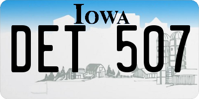 IA license plate DET507
