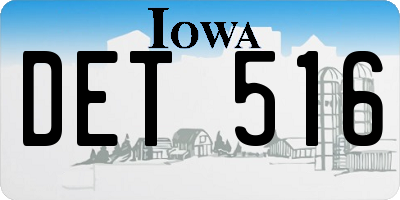 IA license plate DET516