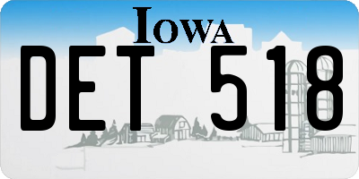 IA license plate DET518